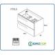 Mobile Bagno VITALE Bianco Sospeso 80cm con Lavabo in Ceramica-Specchio e Lampada