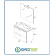Mobile Bagno VITALE Bianco Sospeso 80cm con Lavabo in Ceramica-Specchio e Lampada