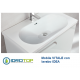 Mobile Bagno VITALE Bianco Sospeso 80cm con Lavabo in Ceramica-Specchio e Lampada