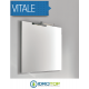 Mobile Bagno VITALE Bianco Sospeso 80cm con Lavabo in Ceramica-Specchio e Lampada