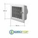 Bocchetta Aria Regolabile cm20x20 Bianco con Adattatore Diam.150 x Caminetto-GRIGLIA