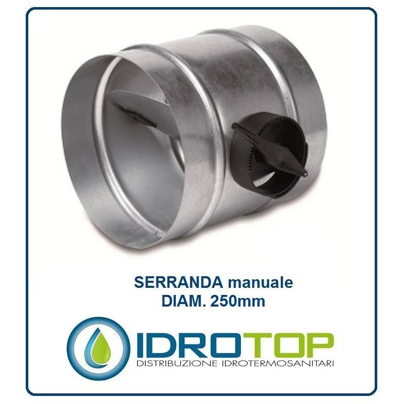 Serranda di Chiusura diam.250 mm Regolazione aria per Canale o Tubazione Flessibile