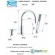 Miscelatore INFINITY BORDO VASCA con deviatore a leva in Ottone Cromato Remer
