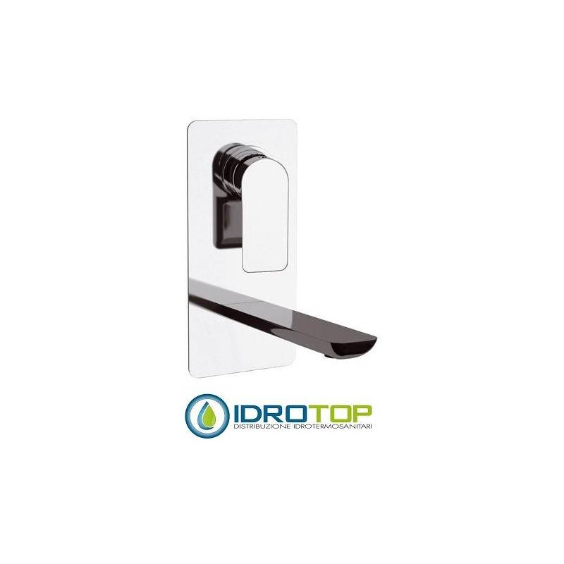 Miscelatore INFINITY INCASSO PER LAVABO con piastra verticale e BOCCA 18 cm in Ottone Cromato Remer