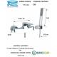 Miscelatore INFINITY DOCCIA ESTERNO completo kit doccia in Ottone Cromato Remer