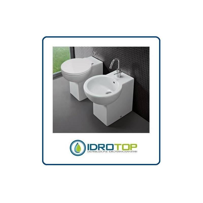 Vaso filo muro You & Me completo di Sedile RALLENTATO Copriwater Originale Hatria bianco