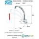 Miscelatore INFINITY LAVELLO MONOFORO 90' con BOCCA  ALTA per SOTTOFINESTRA  in Ottone Cromato Remer