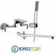 Miscelatore INFINITY LAVELLO/VASCA con CANNA LUNGA 30 cm completo di kit doccia in Ottone Cromato Remer