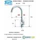 Miscelatore INFINITY LAVELLO MONOFORO 90' con canna ALTA a U in Ottone Cromato Remer