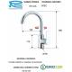 Miscelatore INFINITY LAVELLO MONOFORO 90' con BOCCA  ALTA in Ottone Cromato Remer
