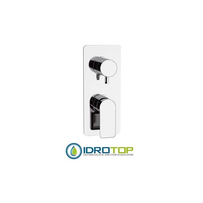 Miscelatore INFINITY DOCCIA monocomando con DEVIATORE a 3 VIE in Ottone Cromato Remer