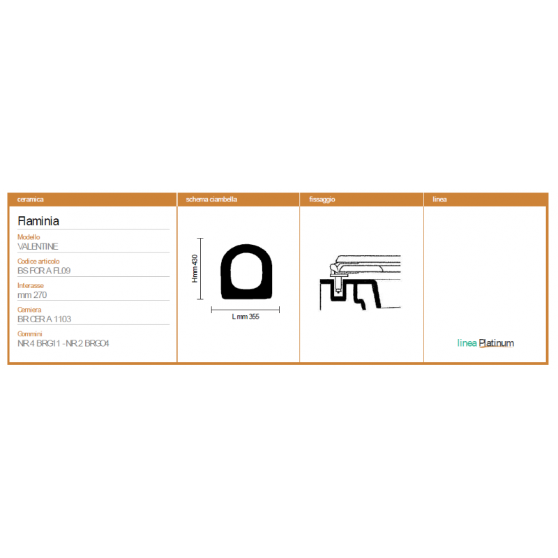 Copriwater Flaminia VALENTINE BIANCO  Sedile Wc Coprivaso Asse In Legno