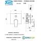 Miscelatore DREAM VASCA/DOCCIA INCASSO in Ottone Cromato Remer