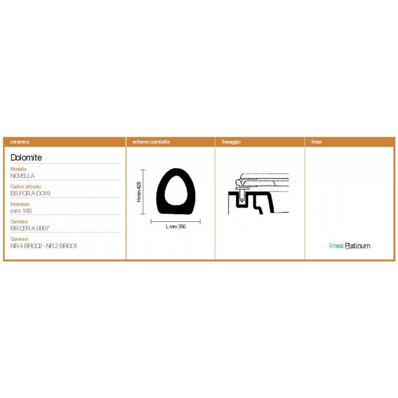 Copriwater Dolomite NOVELLA BIANCO EUROPA  Sedile Wc Coprivaso Asse