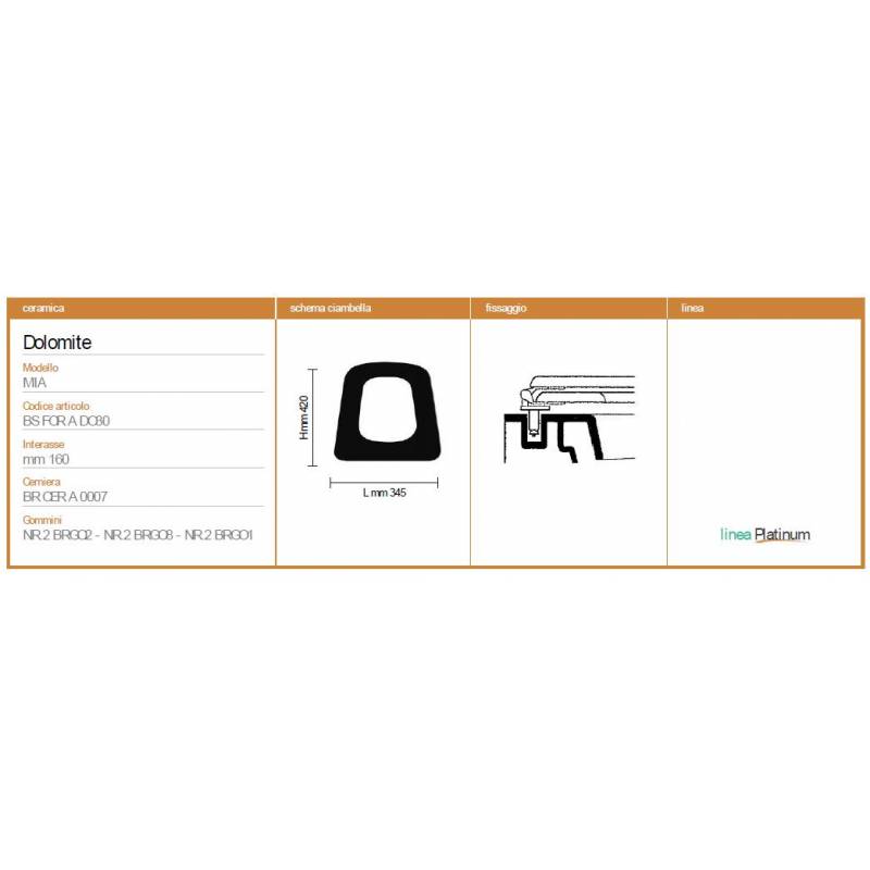 Copriwater Dolomite MIA BIANCO EUROPA  Sedile Wc Coprivaso Asse