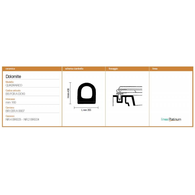 Copriwater Dolomite QUADRARCO  CASTORO/BRUNO Sedile Wc Coprivaso Asse