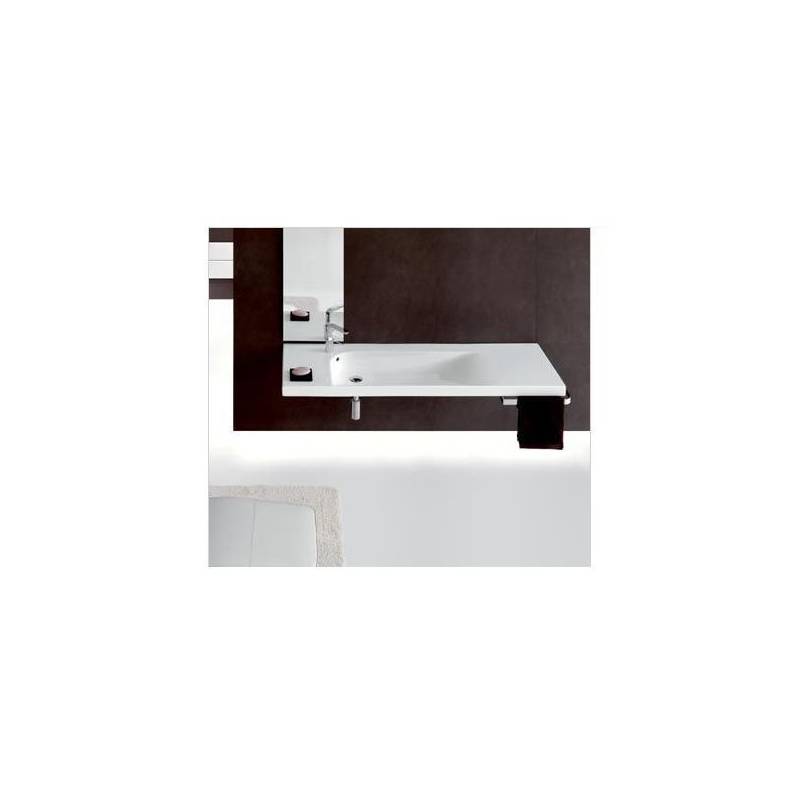 Lavabo Grandangolo G-150 in Ceramica. Possibilità di Installazione a Muro o a Parete 1500x500 Hatria