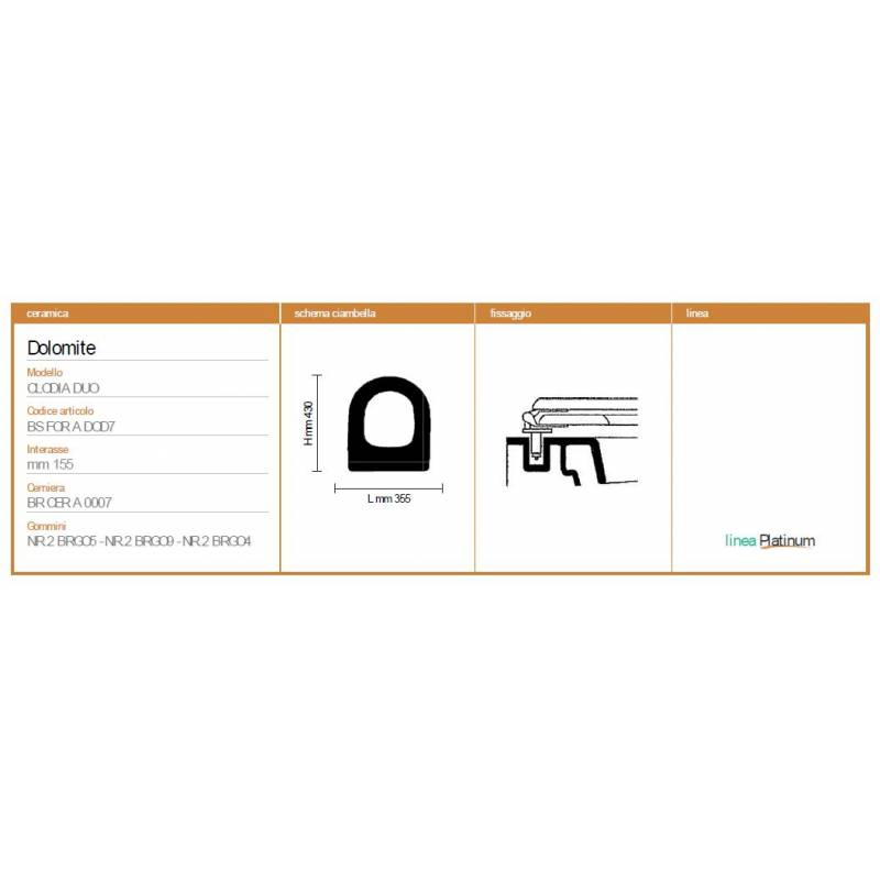 Copriwater Dolomite CLODIA DUO  BIANCO EUROPA  Sedile Wc Coprivaso Asse