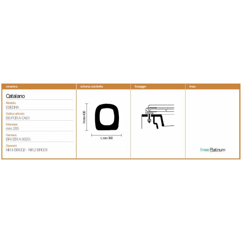 Copriwater Catalano ESEDRA  BIANCO EUROPA Sedile Wc Coprivaso Asse 