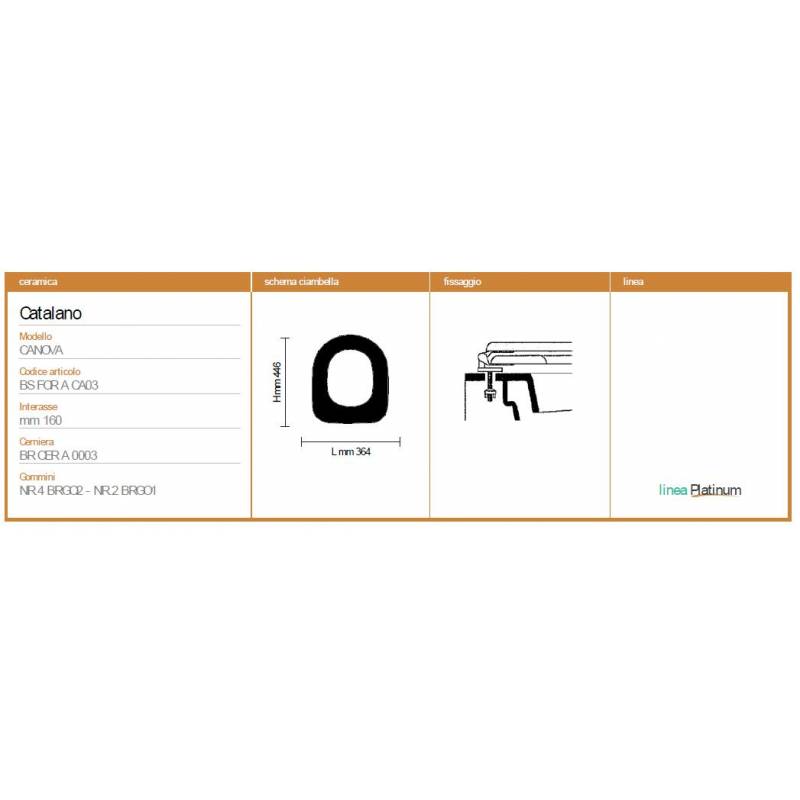 Copriwater Catalano CANOVA  BIANCO EUROPA Sedile Wc Coprivaso Asse 