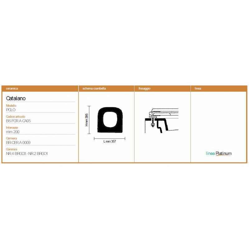 Copriwater Catalano POLO BIANCO EUROPA Sedile Wc Coprivaso Asse 