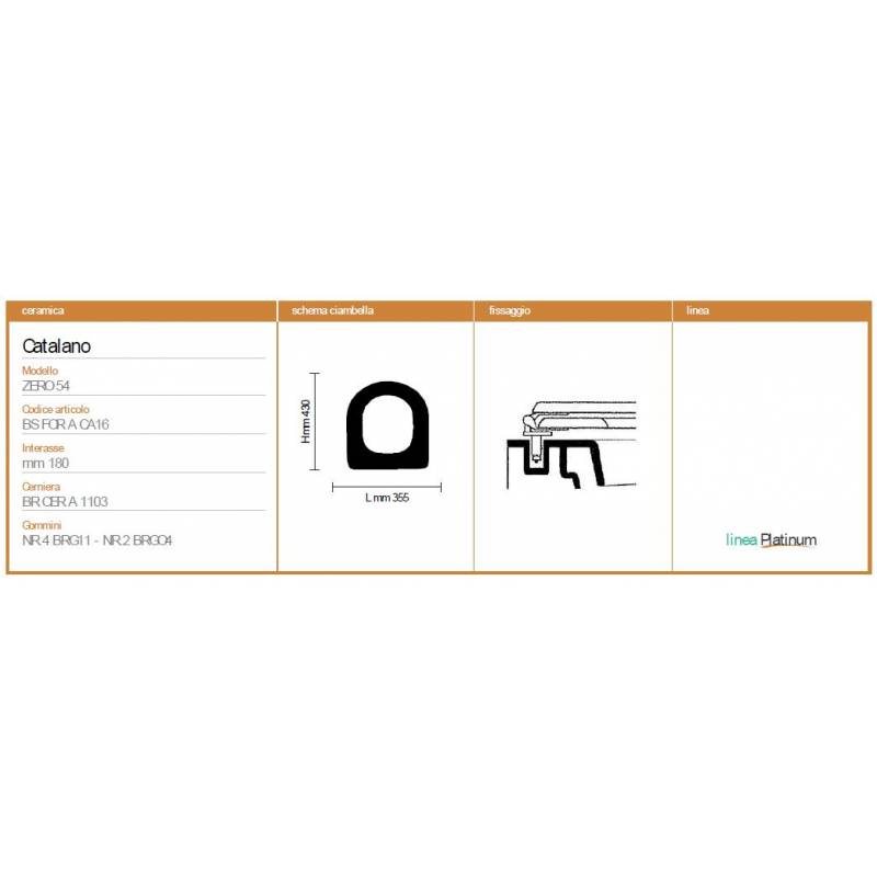 Copriwater Catalano ZERO 54  BIANCO EUROPA Sedile Wc Coprivaso Asse 