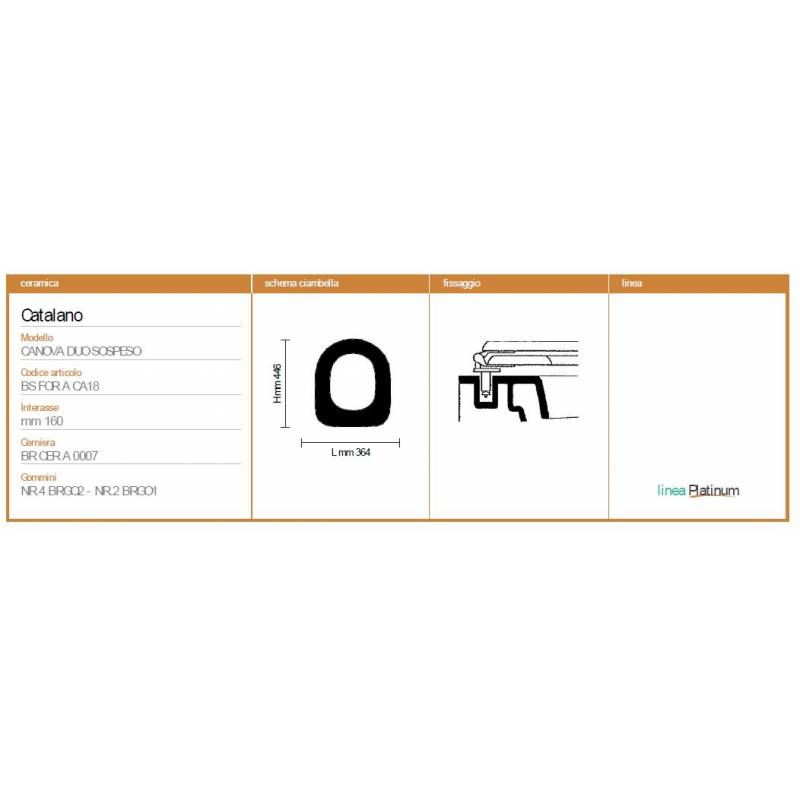 Copriwater Catalano CANOVA DUO SOSPESO  BIANCO EUROPA Sedile Wc Coprivaso Asse 
