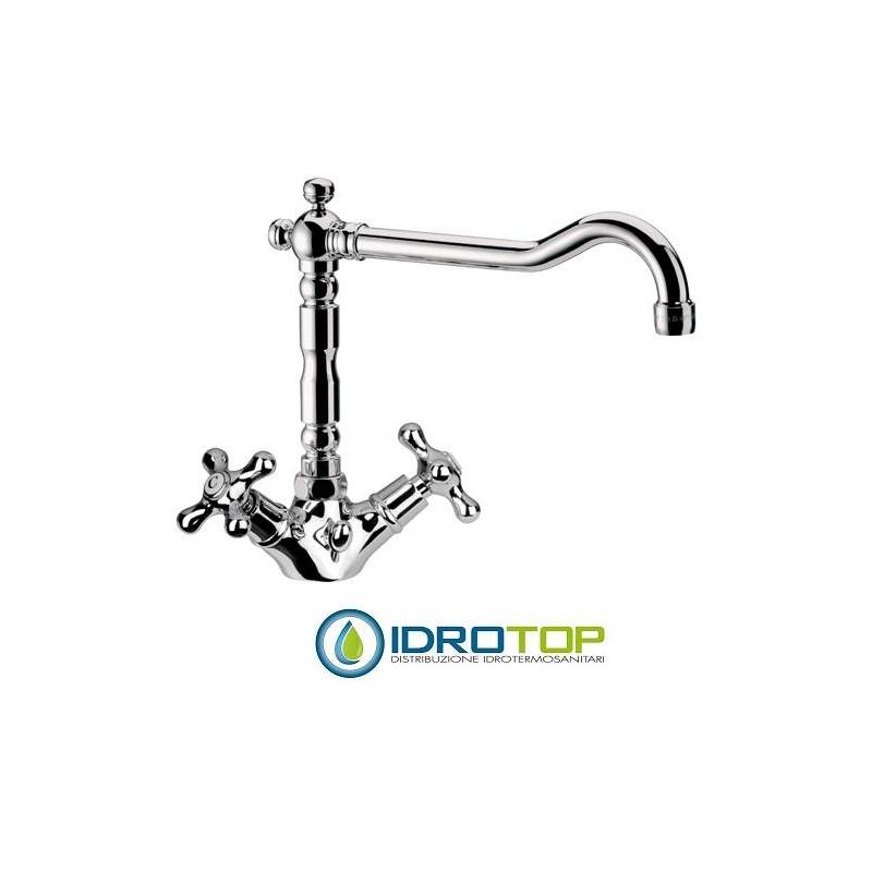 Miscelatore LIBERTY LAVABO monoforo con CANNA ANTICA Cromato Remer