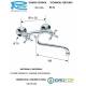 Rubinetto LIBERTY Gruppo LAVELLO a MURO con CANNA INFERIORE Cromo Remer