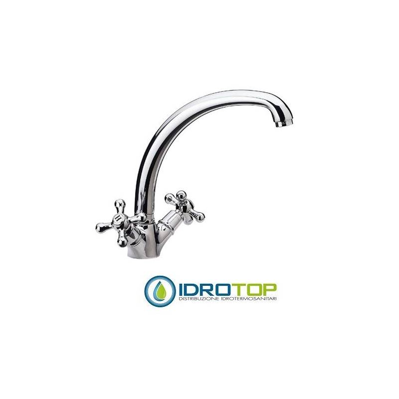 Rubinetto LIBERTY LAVELLO ESTERNO monoforo con CANNA Girevole Cromo Remer