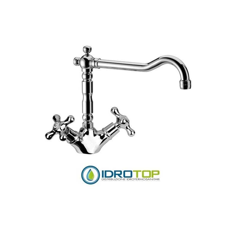 Rubinetto LIBERTY LAVELLO ESTERNO monoforo con CANNA  ANTICA Cromo Remer