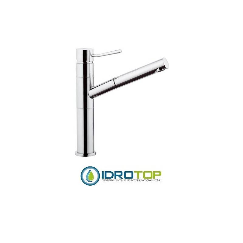 Miscelatore MINIMAL LAVELLO con BOCCA ESTRAIBILE Cromato Remer