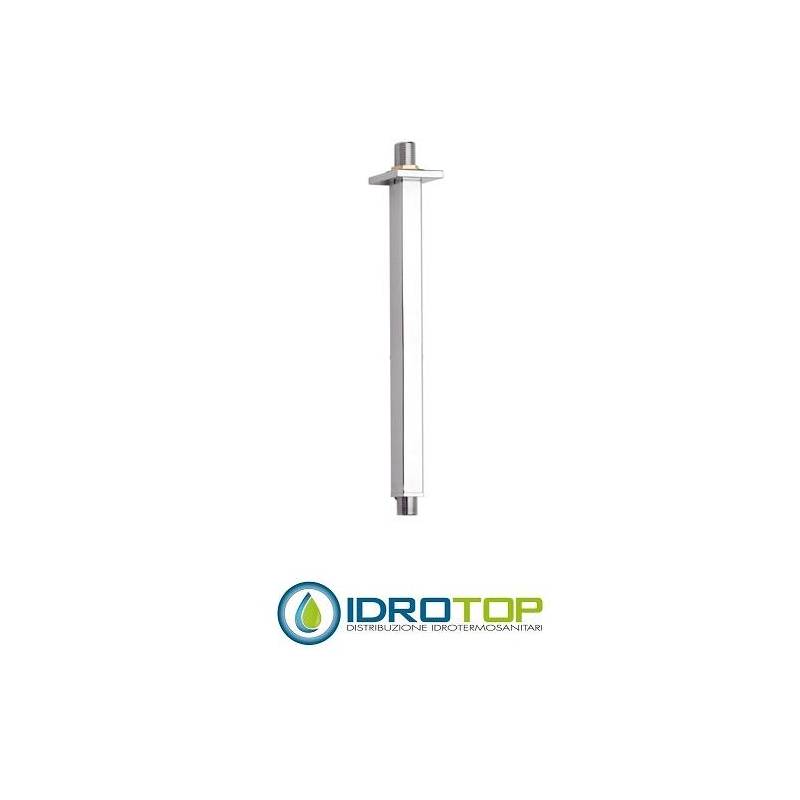 Braccio Doccia SOFFITTO cm 10 QUADRATO in ottone Cromato Remer