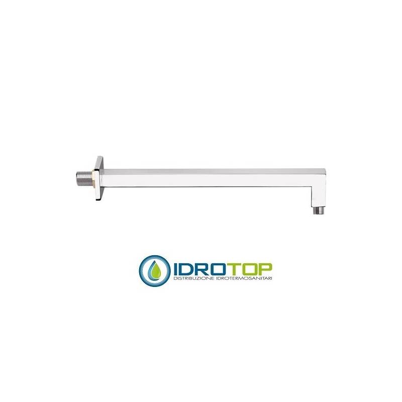 Braccio Doccia QUADRATO cm 30  in ottone Cromato Remer