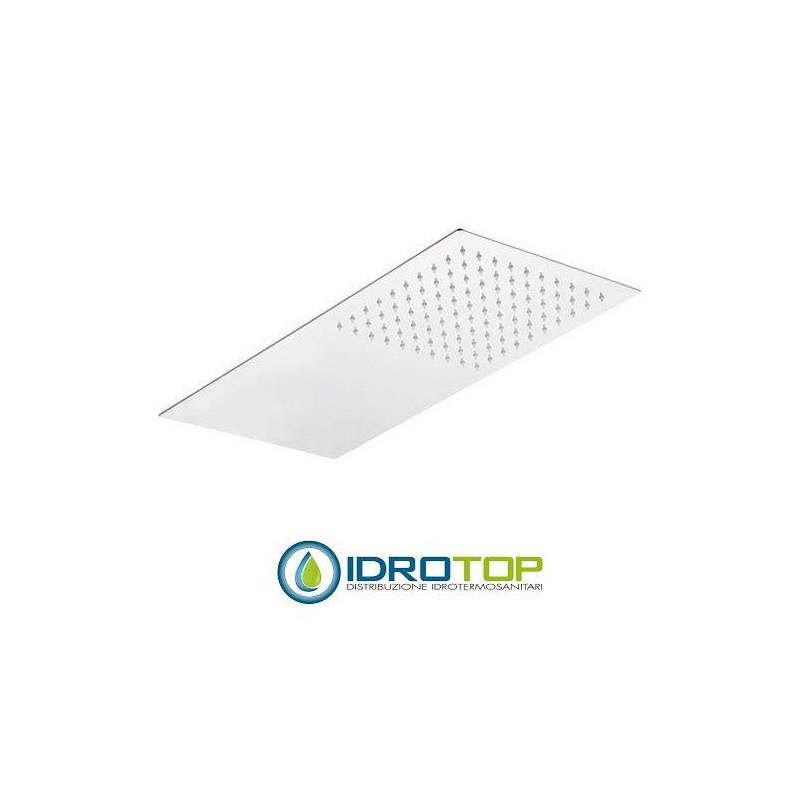 Soffione Doccia ULTRAPIATTO a PARETE 50x25 cm Inox Lucidato Remer