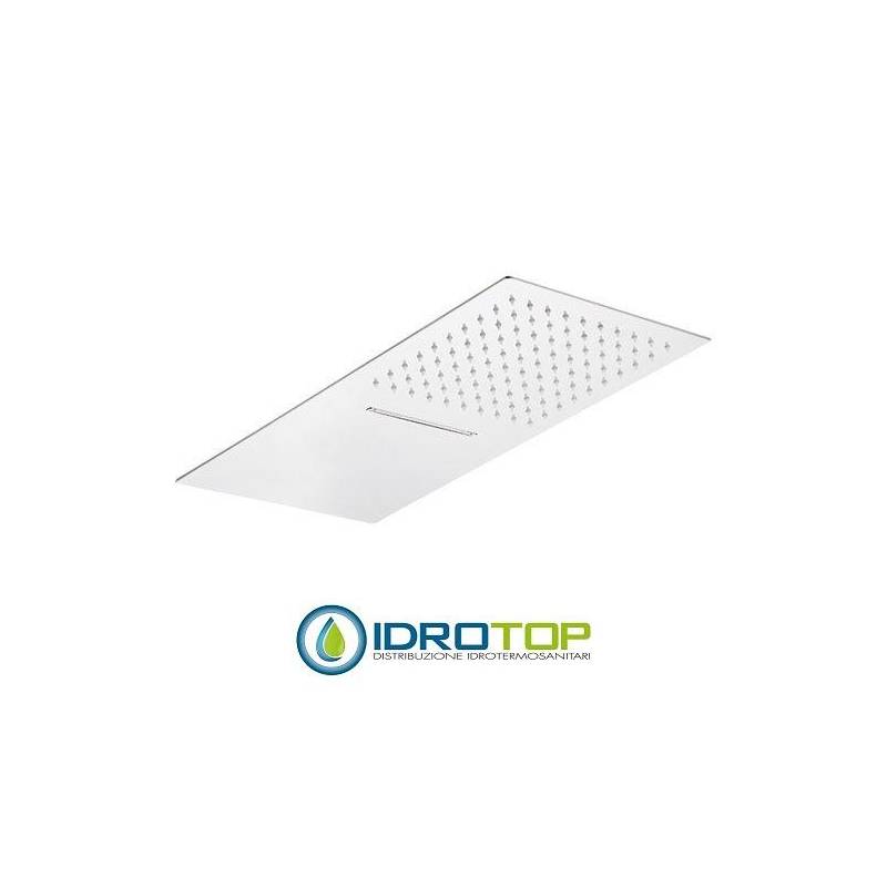Soffione Doccia ULTRAPIATTO a PARETE 50x25 Inox Lucidato Remer