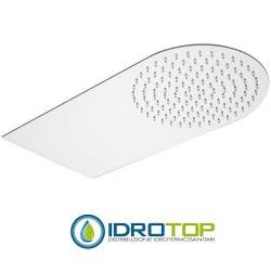 Soffione Doccia Stondato ULTRAPIATTO a PARETE 50x25 cm Inox Lucidato Remer