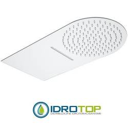Soffione Doccia Stondato ULTRAPIATTO a PARETE 50x25 cm Inox Lucidato Remer