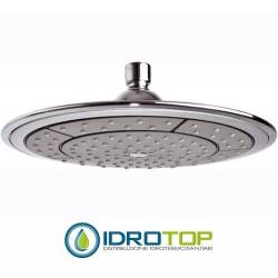 Soffione Doccia DISK a pioggia diam.24 cm ultrapiatto con 104 getti in silicone anticalcare a snodo Abs Cromato Remer