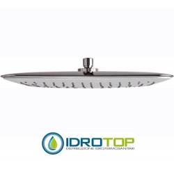 Soffione Doccia RETTANGOLARE 35x25 con 140 getti in silicone autopulenti e anticalcare, bianco lucido e cromato Abs Bicolore Rem