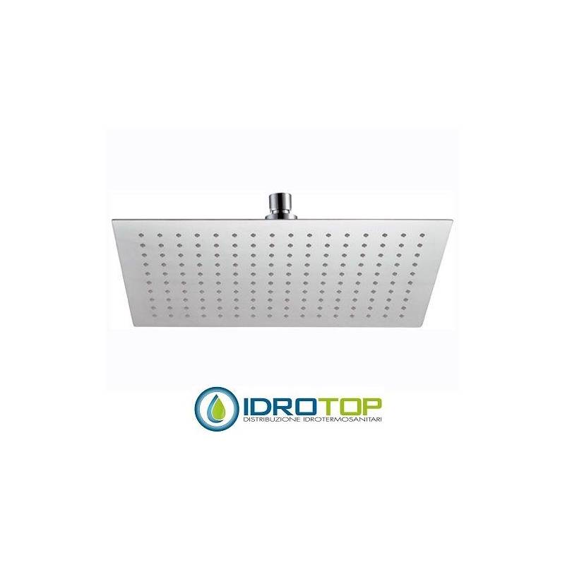 Soffione Doccia ultrapiatto 33x22 in acciaio Inox Lucidato Remer