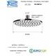 Soffione Doccia MINIMAL diam.20 piatto con getti in silicone morbido Ottone Cromato Remer