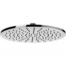 Soffione Doccia MINIMAL diam.30 piatto con getti in silicone morbido Ottone Cromato Remer