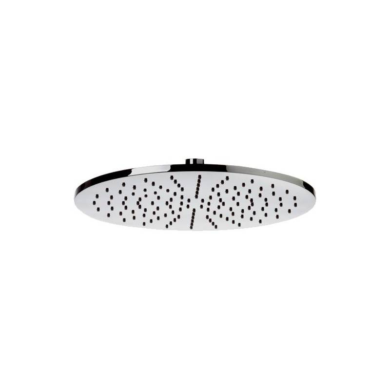 Soffione Doccia MINIMAL diam.30 piatto con getti in silicone morbido Ottone Cromato Remer