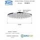 Soffione Doccia MINIMAL diam.30 piatto con getti in silicone morbido Ottone Cromato Remer