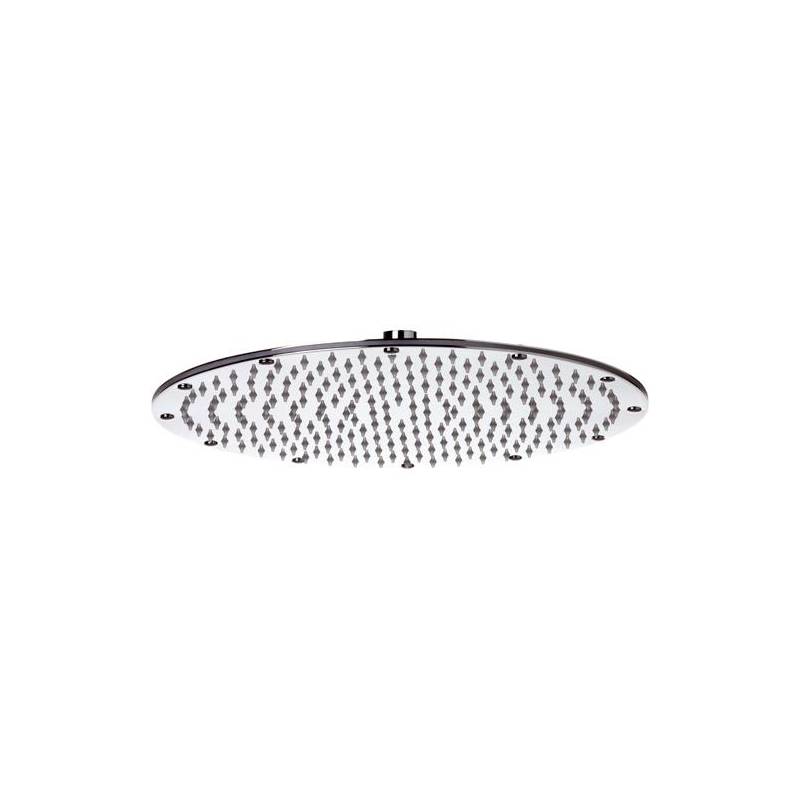 Soffione Doccia a PIOGGIA PIATTO diametro 35 cm, a snodo, 216 getti in silicone anticalcare, Ottone Cromato Remer
