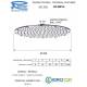 Soffione Doccia a PIOGGIA PIATTO diametro 35 cm, a snodo, 216 getti in silicone anticalcare, Ottone Cromato Remer