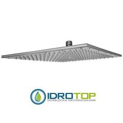 Soffione Doccia a PIOGGIA QUADRATO piatto 35x35cm con 225 getti in silicone anticalcare, a snodo Ottone Cromato Remer