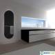 Radiatore in Vetro ROUND H166 x L 60 cm colore NERO minimo ingombro-Ponsi Scaldasalviette