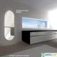 Radiatore in Vetro ROUND H138 x L 50 cm colore BIANCO minimo ingombro-Ponsi Scaldasalviette